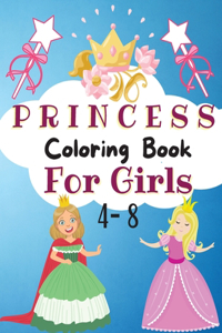 Princess Coloring Book For Girls 4-8