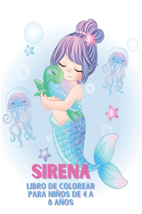 Sirena Libro de colorear para niños de 4 a 8 años