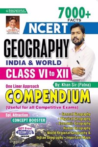 Kiran NCERT Geography India and World Class VI to XII 7000+ Facts One Liner Approach Compendium By Khan Sir Patna (English Medium)3996