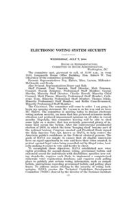 Hearing on electronic voting system security