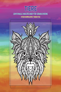 Zentangle Malbücher für Erwachsene - Stressabbauende Tiermotive - Tiere