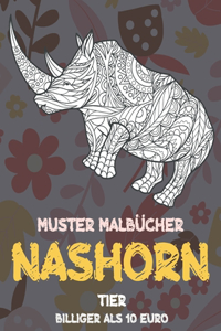 Muster Malbücher - Billiger als 10 Euro - Tier - Nashorn