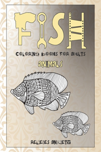 Coloring Books for Adults Relieves Anxiety - Animals - Fish