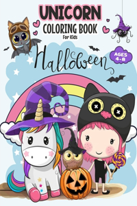Unicorn Halloween Coloring Book for Kids