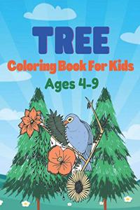Tree coloring book for kids Ages 4-9