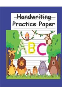 Handwriting Practice Paper: Tracing Practice Book for Preschoolers