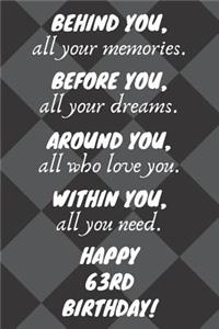 Behind You All Your Memories Before You All Your Dreams Happy 63rd Birthday