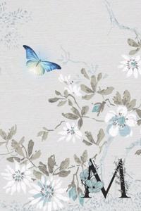 Undated 12 Month Weekly Planner - Serenity Butterfly in Flight Monogram Letter M