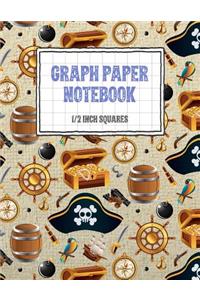 Graph Paper Notebook 1/2 Inch Squares