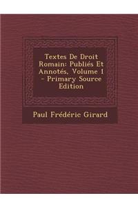 Textes De Droit Romain