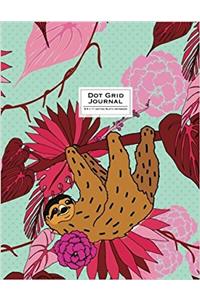Dot Grid Journal Sloth Notebook: Pink, Green, and Brown (Cute Journal)