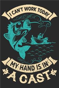 I can't work today my hand is in a cast