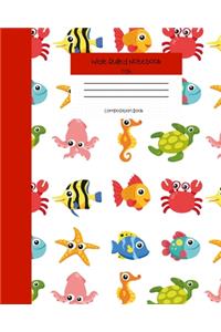 Wide Ruled Fish Notebook Composition Book