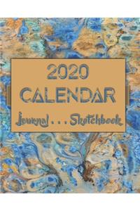 Artsy AbstractOneFour . 2020 Calendar . Sketchbook . Lined Journal -- 8