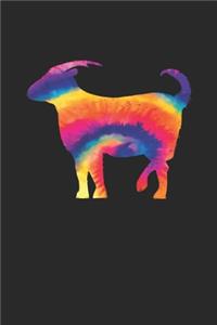Tie Dye Goat Notebook - Goats Gift - Vintage Goat Lover Journal - Tie Dye Diary for Goat Lovers Zookeepers Endangered Animal Activists
