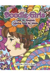 Doodle Girls Color By Numbers Coloring Book for Adults