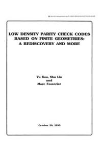 Low Density Parity Check Codes Based on Finite Geometries