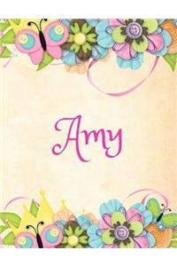 Amy: Personalized Name Journal Composition Notebook