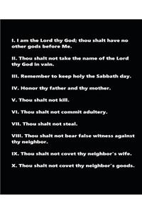 Religious School Composition Book Ten Commandments Traditional Black White