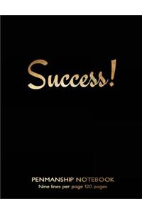 Penmanship Notebook - Nine Lines Per Page 120 Pages