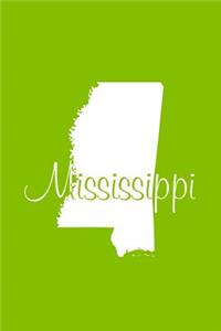 Mississippi - Lime Green Lined Notebook with Margins