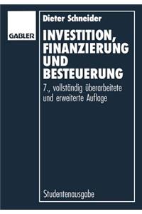 Investition, Finanzierung Und Besteuerung