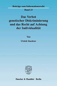 Das Verbot Genetischer Diskriminierung Und Das Recht Auf Achtung Der Individualitat
