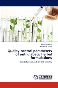 Quality control parameters of anti diabetic herbal formulations