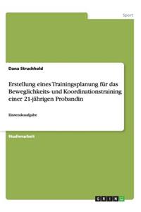 Erstellung eines Trainingsplanung für das Beweglichkeits- und Koordinationstraining einer 21-jährigen Probandin