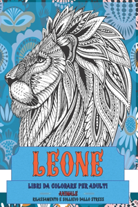 Libri da colorare per adulti - Rilassamento e sollievo dallo stress - Animale - Leone