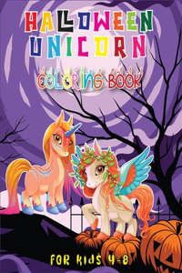 Halloween Unicorn Coloring Book for Kids 4-8