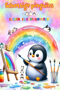 Schattige pinguïns - Kleurboek voor kinderen - Creatieve en grappige scènes van lachende pinguïns