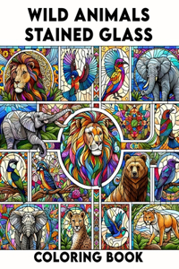 Wild Animals Stained Glass coloring book