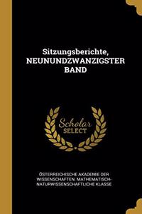 Sitzungsberichte, NEUNUNDZWANZIGSTER BAND