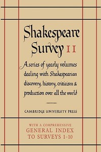 Shakespeare Survey With Index 1-10: Volume 11, The Last Plays