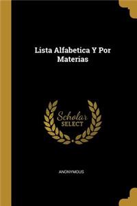 Lista Alfabetica Y Por Materias