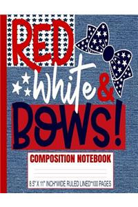 Red White & Bows Composition Notebook