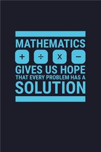 Mathematics Give Us Hope That Every Problem Has A Solution + - X