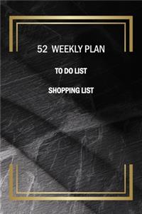 52 Weekly Plan To Do List Shopping List