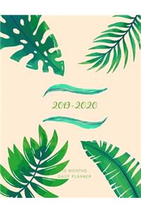 2019 2020 15 Months Fern Leaves Daily Planner