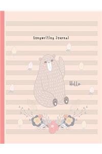 Songwriting Journal: Music Manuscript Staff Paper for Musicians: Piano Violin Flute Cello Classical Guitar: Cute Composition Notebook