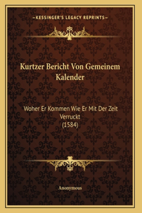 Kurtzer Bericht Von Gemeinem Kalender