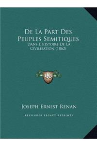 De La Part Des Peuples Semitiques