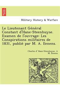 Le Lieutenant Général Constant d'Hane-Steenhuyse. Examen de l'ouvrage
