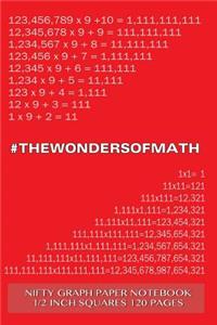 #WONDERSOFMATH Nifty Graph Paper Notebook 1/2 inch squares 120 pages