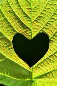 A Heart Cut Out of Bright Green Leaf Foliage Journal