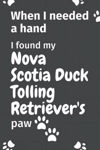 When I needed a hand, I found my Nova Scotia Duck Tolling Retriever's paw