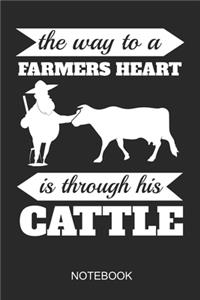 The Way To A Farmers Heart Notebook: 6x9 110 Pages Lined Farming Journal for Farmers