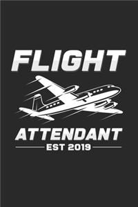 Flight Attendant EST. 2019: 6x9 Flight Attendant - dotgrid - dot grid paper - notebook - notes