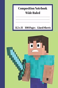 Composition Notebook Wide Ruled Lined Sheets